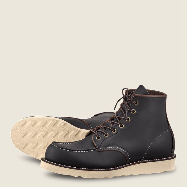 Heritage Støvler Herre - Red Wing Classic Moc - 6-Inch Prairie Læder - Sort - FKTHMU-148